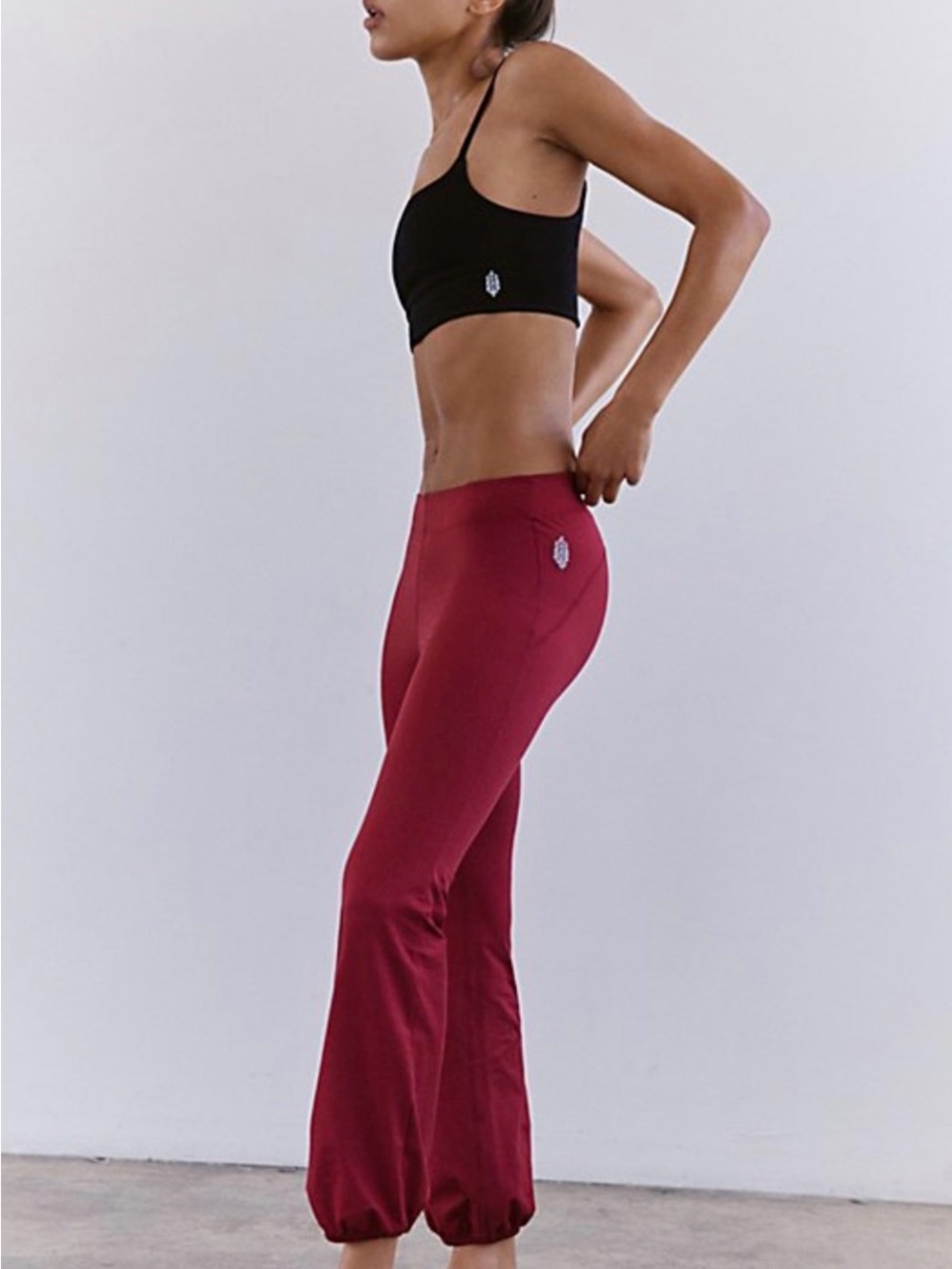 Free People FP Movement Let's Bounce Bubble Pants in Burgundy Size M